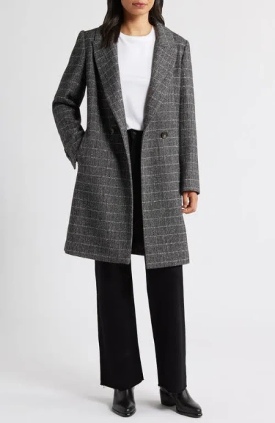 Sam Edelman Double Breasted Notch Lapel Coat In Gray