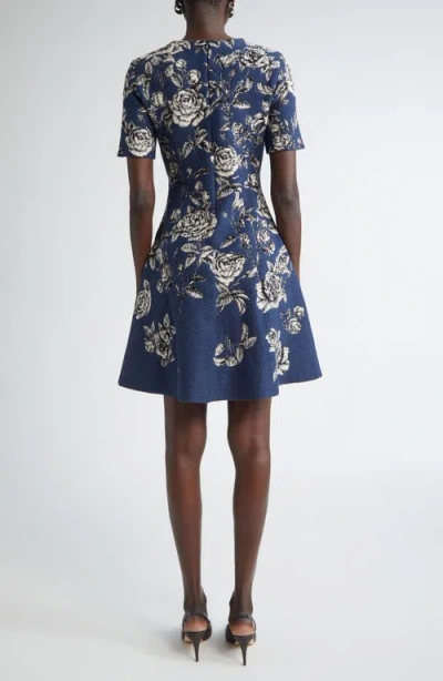 Oscar De La Renta Rose Jacquard Fit & Flare Dress