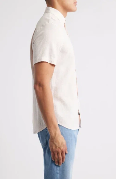 Rails Carson Short Sleeve Stretch Linen Blend Button-up Shirt In Neutral