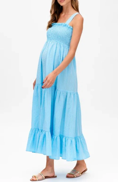 Pietro Brunelli Maternity Cotton & Linen Maternity Maxi Dress