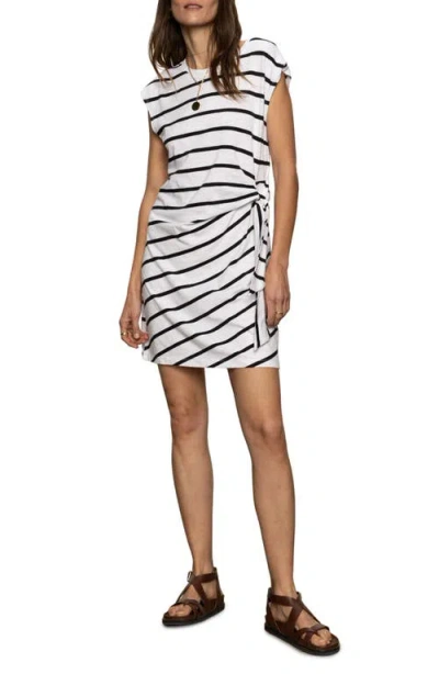 Sanctuary Stripe Side Tie Organic Cotton Blend T-shirt Dress