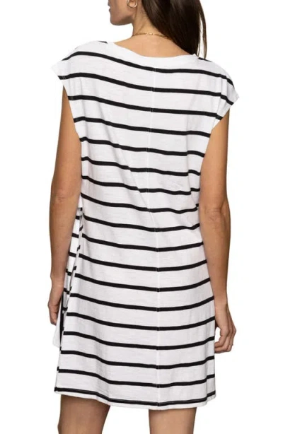 Sanctuary Stripe Side Tie Organic Cotton Blend T-shirt Dress
