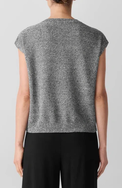 Eileen Fisher Cap Sleeve Organic Linen & Organic Cotton Sweater In Gray