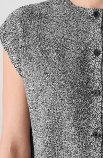 Eileen Fisher Cap Sleeve Organic Linen & Organic Cotton Sweater In Gray