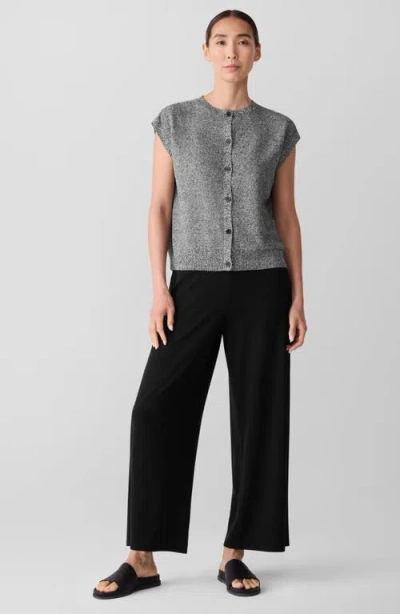Eileen Fisher Cap Sleeve Organic Linen & Organic Cotton Sweater In Gray