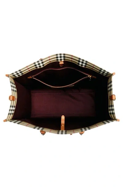 Burberry Medium Freya Check Coated Canvas Tote