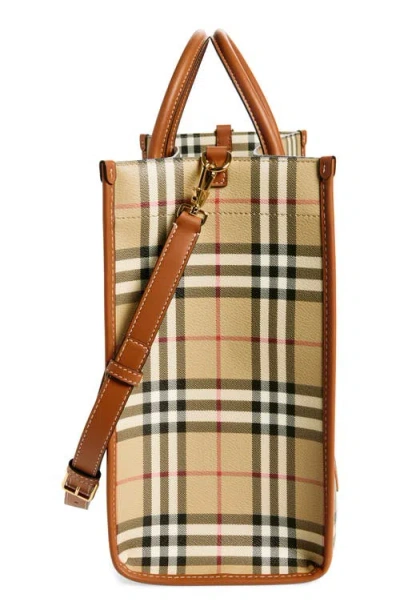 Burberry Medium Freya Check Coated Canvas Tote