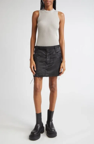 Rick Owens Maglia Wool Rib Tank In Gray