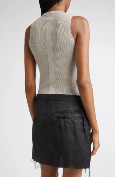 Rick Owens Maglia Wool Rib Tank In Gray