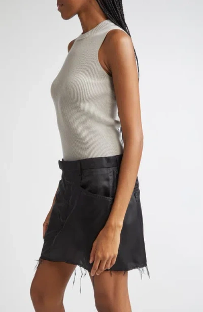 Rick Owens Maglia Wool Rib Tank In Gray