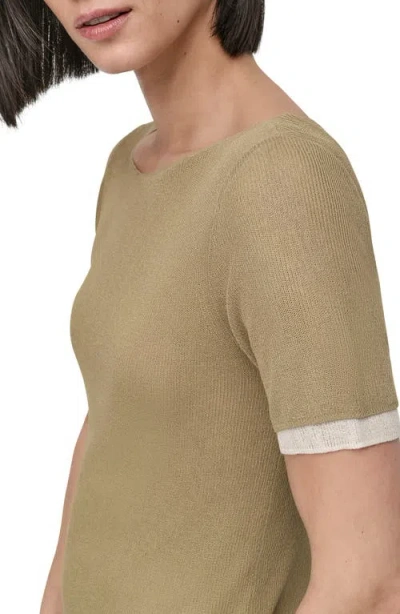 Dkny Contrast Layered Short Sleeve Sweater