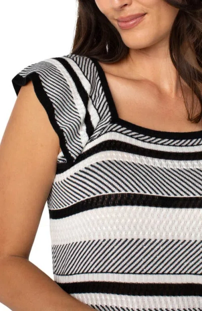Liverpool Los Angeles Stripe Ruffle Sleeve Sweater