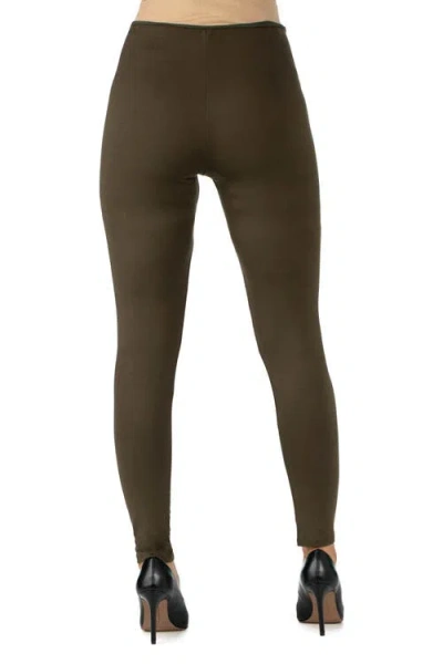 24seven Comfort Apparel Maternity Stretch Ankle Length Leggings In Brown