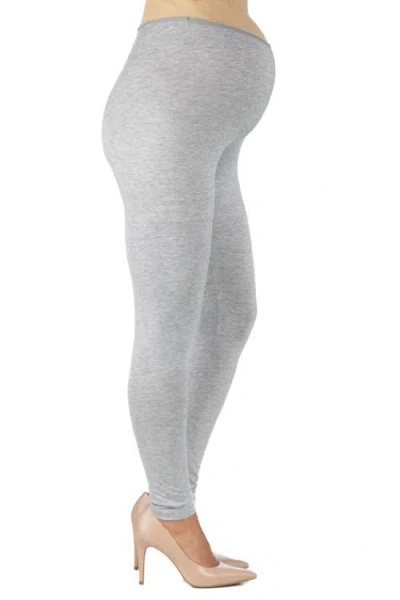24seven Comfort Apparel Maternity Stretch Ankle Length Leggings In Gray