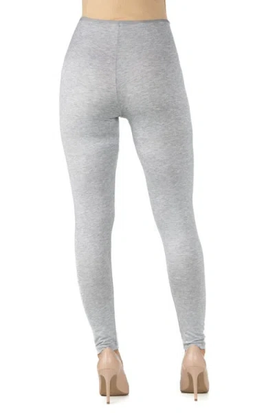 24seven Comfort Apparel Maternity Stretch Ankle Length Leggings In Gray