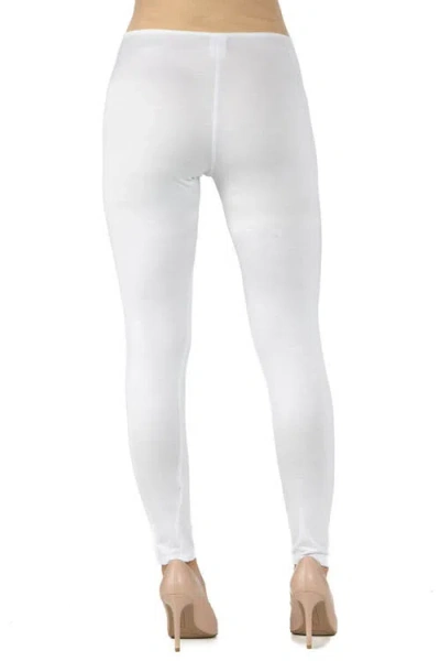 24seven Comfort Apparel Maternity Stretch Ankle Length Leggings In White