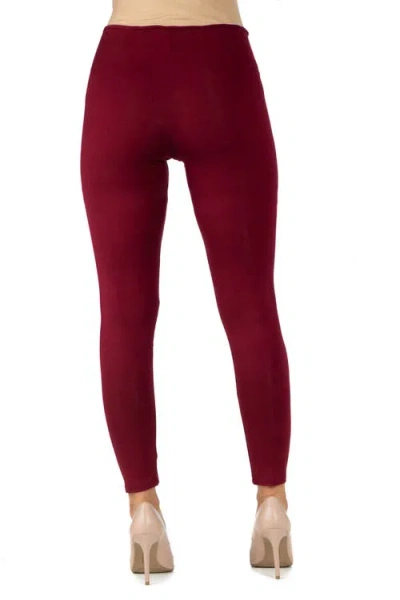 24seven Comfort Apparel Maternity Stretch Ankle Length Leggings In Red