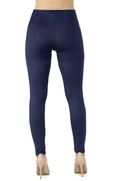 24seven Comfort Apparel Maternity Stretch Ankle Length Leggings In Blue