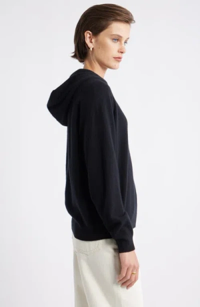 Nordstrom Cashmere Sweater Hoodie In Black