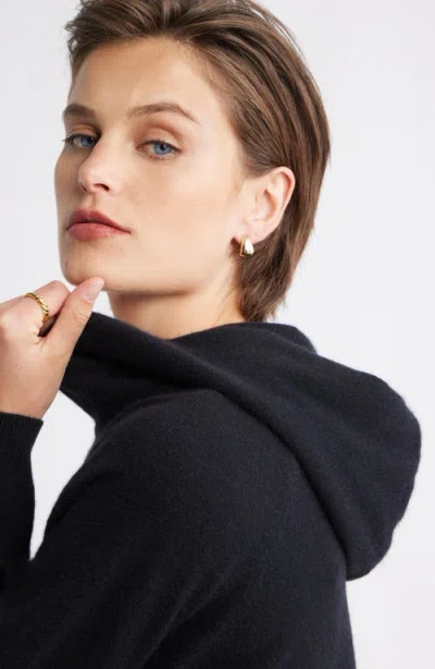 Nordstrom Cashmere Sweater Hoodie In Black