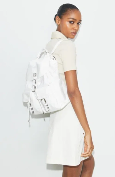 Tory Burch Virgina Nylon Backpack In White