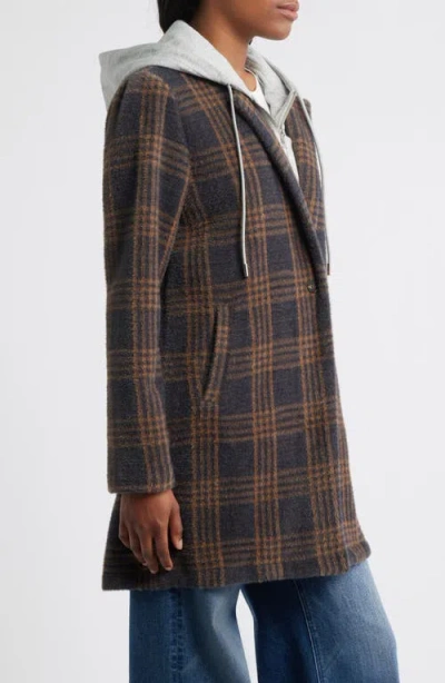 Thread & Supply Plaid Coat With Bib Hoodie