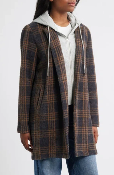 Thread & Supply Plaid Coat With Bib Hoodie