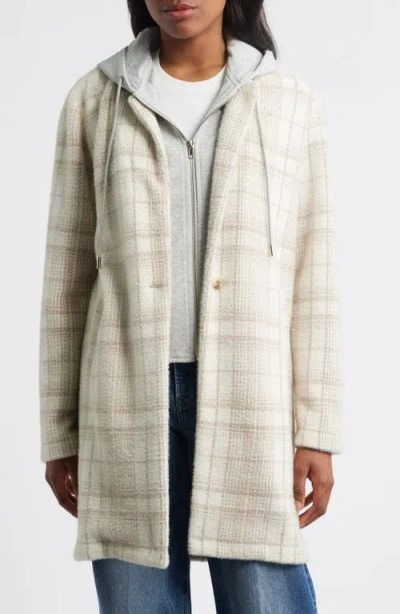 Thread & Supply Plaid Coat With Bib Hoodie