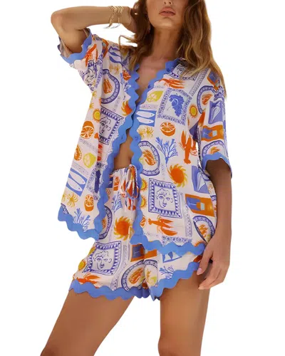 Esea 2pc Linen-blend Shirt & Short Set