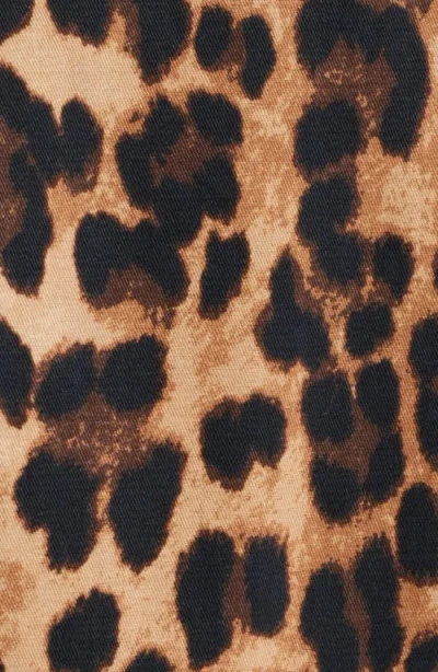 Sam Edelman Leopard Print Water Repellent Rain Jacket In Brown