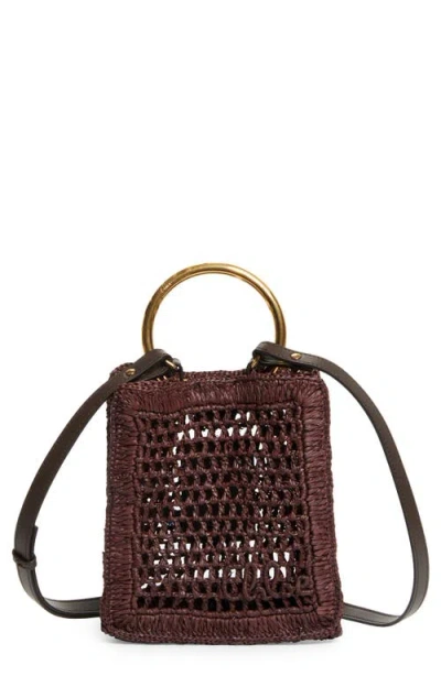 Chloé Mini Summer Banana Raffia Tote In Brown