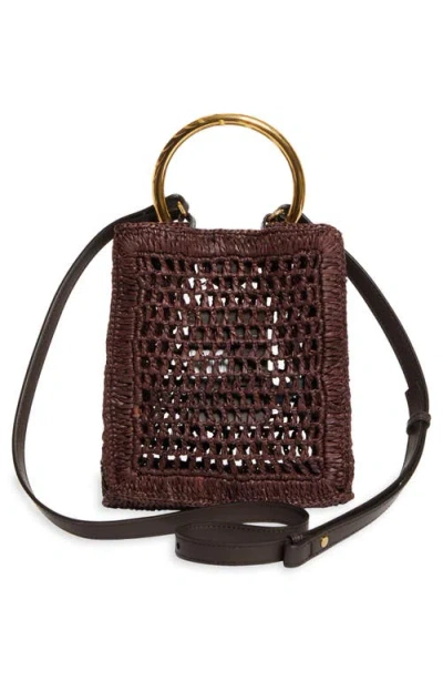 Chloé Mini Summer Banana Raffia Tote In Brown