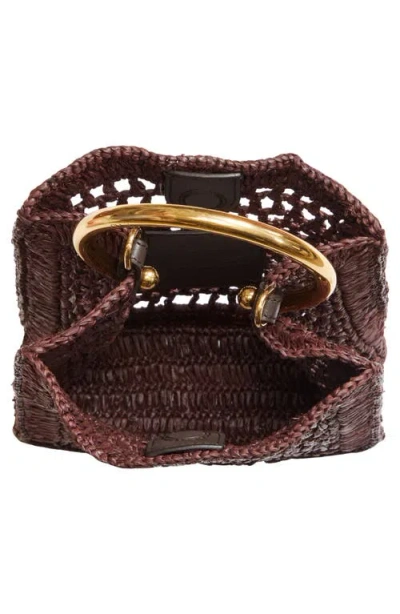 Chloé Mini Summer Banana Raffia Tote In Brown