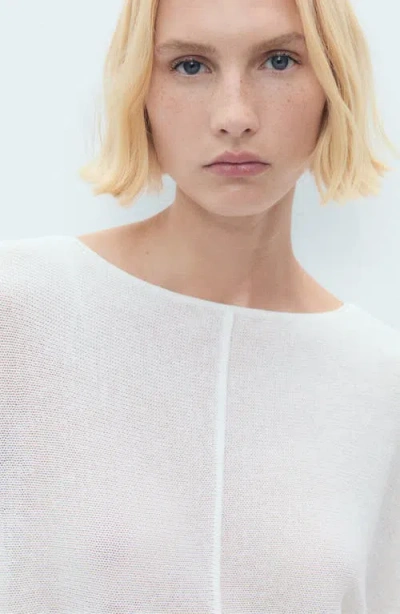 Mango Oversize Fine Knit Sweater In White