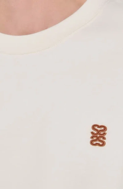 Sandro Oversized Sweatshirt With Leather Patch In Neutral