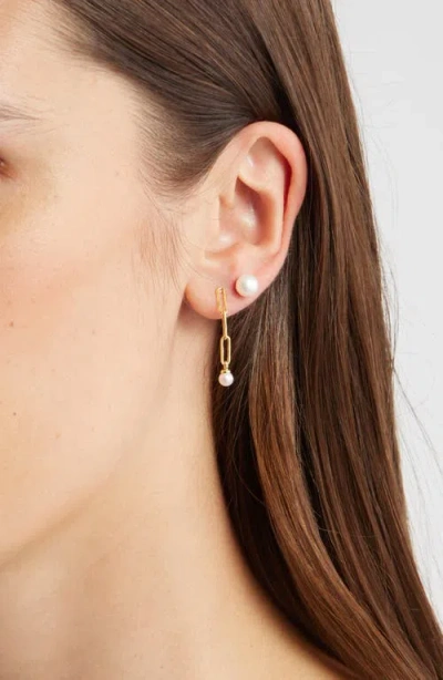 Nordstrom Set Of 3 Demi Fine Cubic Zirconia & Pearl Earrings