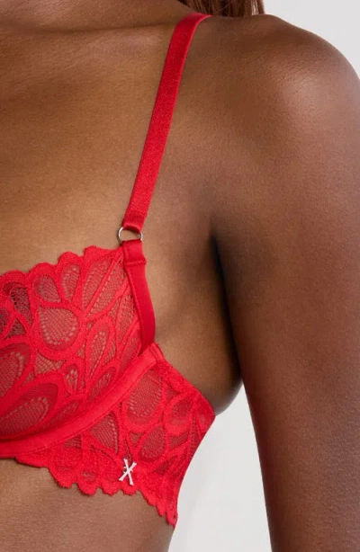 Savage X Fenty X Fenty Womens Timeless Red Savage Not Sorry Unlined Balconette Lace Bra 36dd In Red