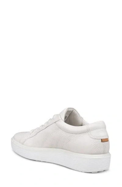 Ecco Minimalist White Leather Sneakers With Padded Collar In White