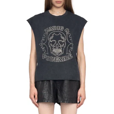 Zadig & Voltaire Skull Strass T-shirt In Black