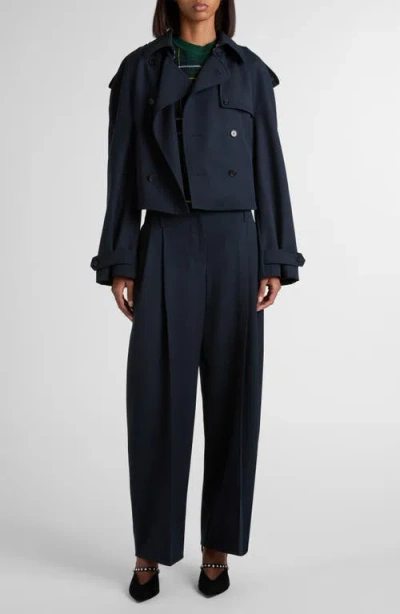 Alexander Mcqueen Alexander Mc Queen Short Double Breasted Navy Blue Jacket