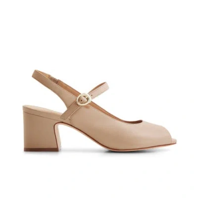 Bernardo Bailen Leather Mary Jane Slingback Pumps In Neutral