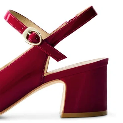 Bernardo Bailen Patent Mary Jane Slingback Pumps In Red