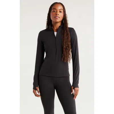 Zella So Soft Active Half Zip Pullover In Black