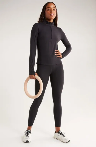 Zella So Soft Active Half Zip Pullover In Black