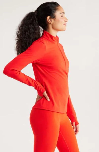 Zella So Soft Actve Half Zip Pullover In Red