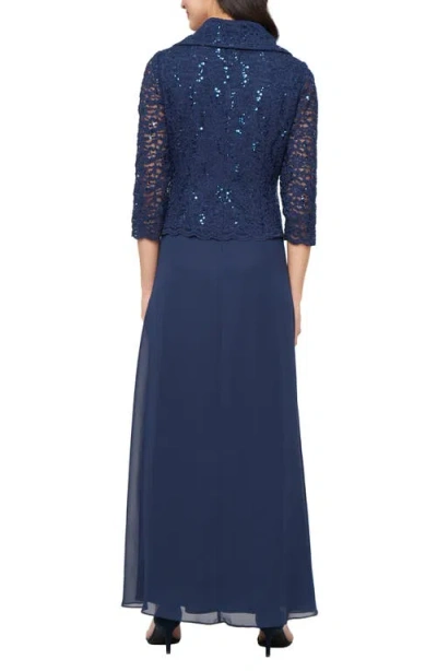 Alex Evenings Women's 3/4-sleeve Lace A-line Dress