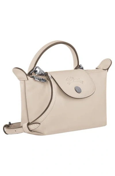 Longchamp Extra Small Le Pliage Xtra Leather Top Handle Bag In White