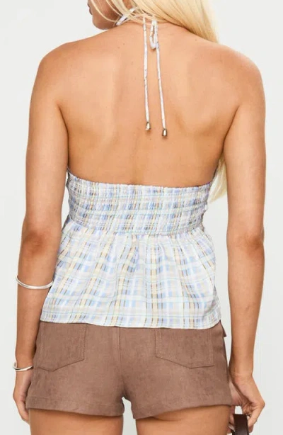 Princess Polly Gadot Check Ruched Halter Top In Multi