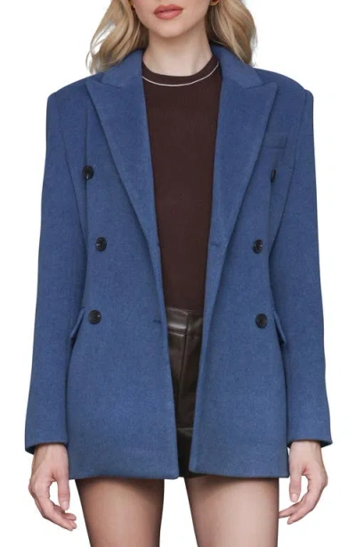 Avec Les Filles Hourglass Blazer Coat In Blue