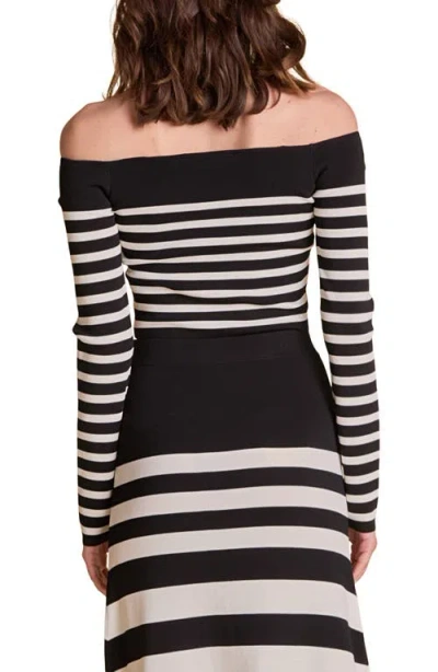 Endless Rose Stripe Off The Shoulder Sweater